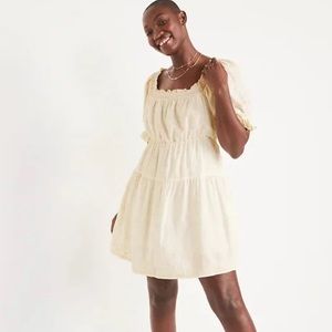 Old Navy 4X Puff-Sleeve Tiered Smocked Embroidered Mini Swing Dress